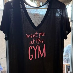 Danskin Now Black Semi-Fitted Top